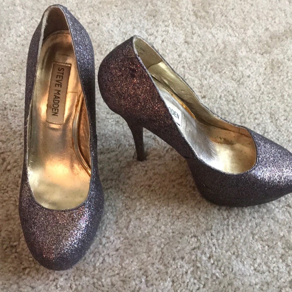 Steve Madden Platform glitter heels